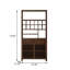 Vitrine de 37,4 po en bois massif brun de style chinois pour services à thé et autres articles