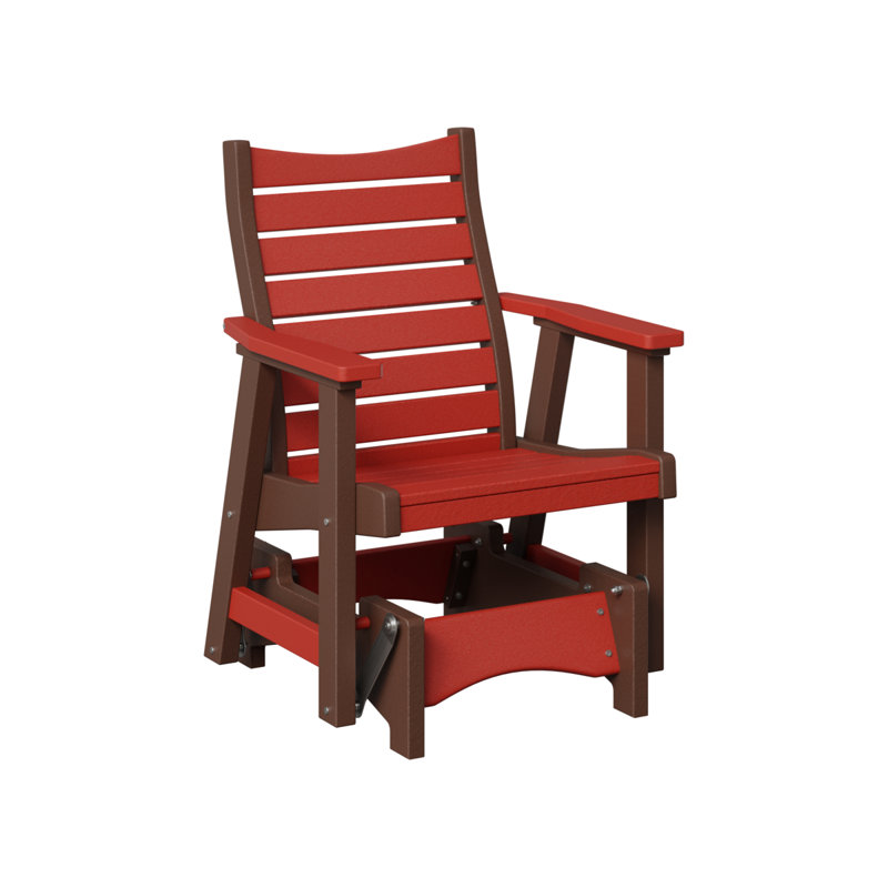 Fauteuil oscillant simple Berlin Gardens Bristol, Scarlet Red Top/Chocolate Brown Base