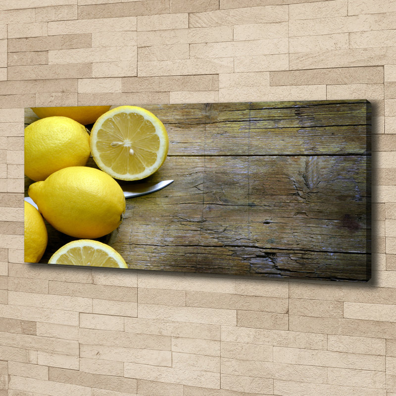 Lemons On The Wood - Wrapped Canvas Print