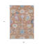 Tapis extérieur lavable floral rose orange et bleu denim 9 pi x 12 pi