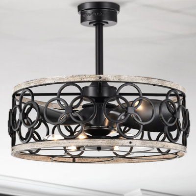 Luo 25 Inch Matte Black Finish Ceiling Fan With Remote