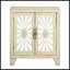 Console blanche antique avec portes en miroir, solution de rangement élégante pour les entrées et les couloirs