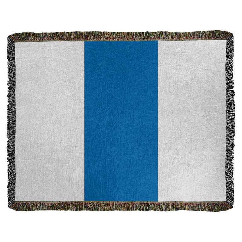 Couverture en coton basket Golden State, Blanc doré / bleu royal, l 50 po x L 60 po
