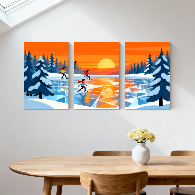 Winter forest Winter Sunset, H 24 po x l 48 po