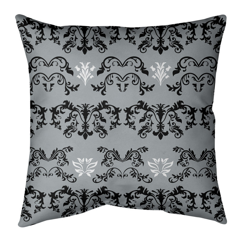 Housse de coussin Oakland Football Baroque, 20 po X 20 po, Faux lin, Gris / noir / blanc