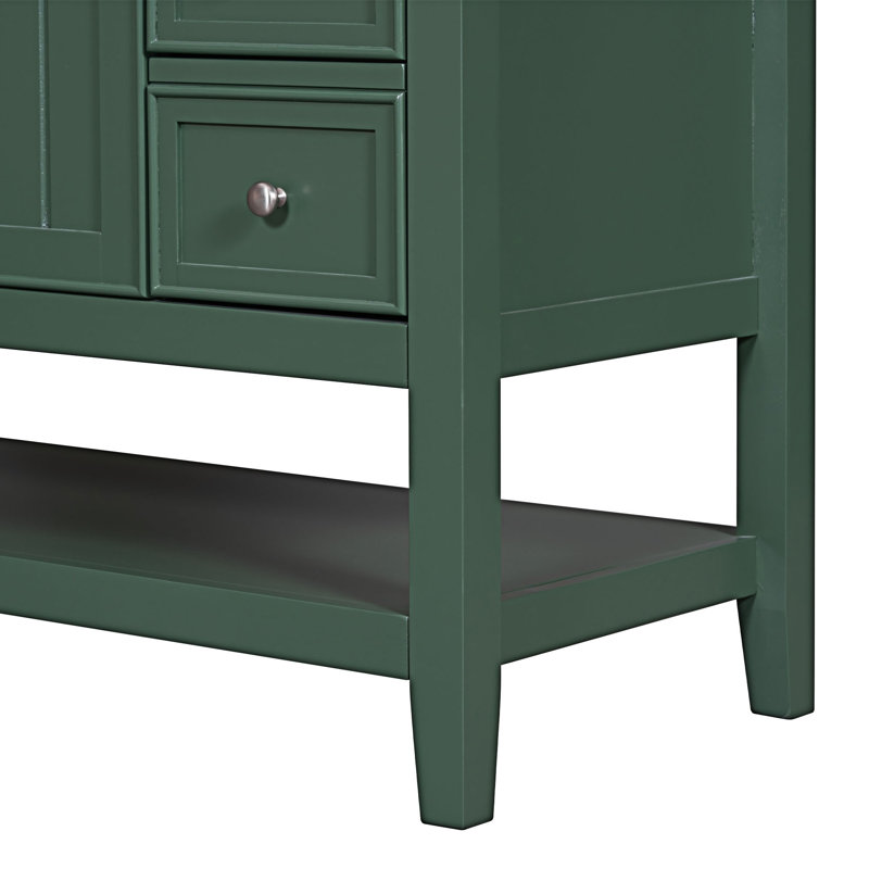 Meuble-lavabo de salle de bain avec lavabo, Vert
