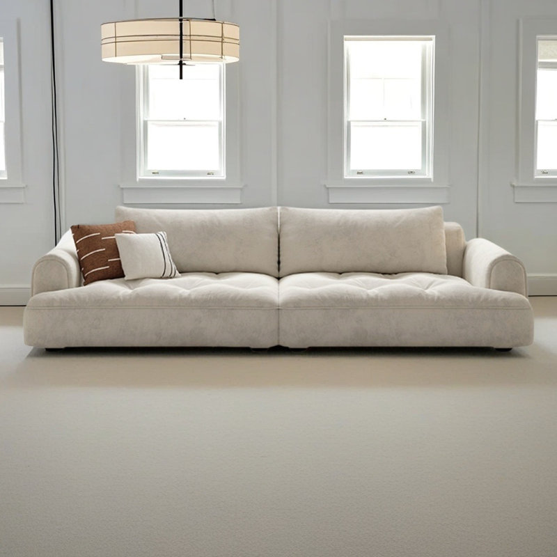 Canapé droit blanc cassé de style minimaliste