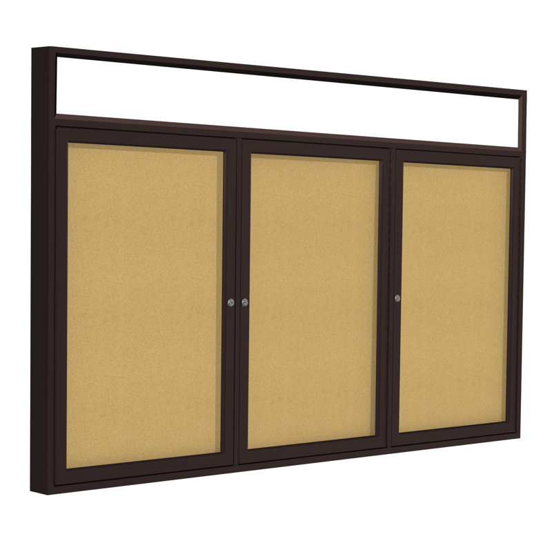 Tableau d’affichage clos cabinet, Aluminium bronze, intérieur, 48" x 72"