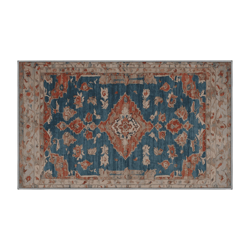 Tapis gris lavable à la machine, Rectangle 7 pi x 9 pi