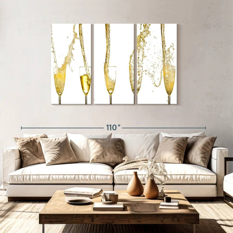 Yarlin Champagne Streams, 48" H x 74" W