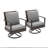 Set Of 2 Gray Swivel Rocker Patio Chairs, All-Weather Rattan With Cushions