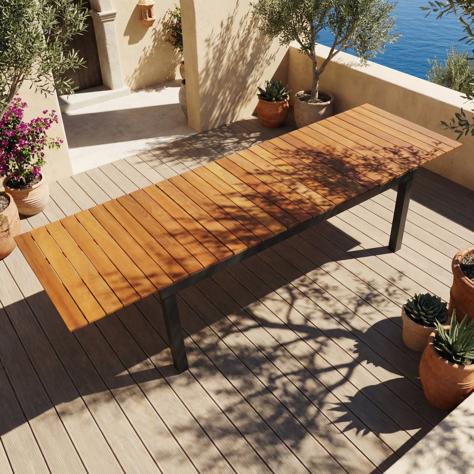 Xola Teak Outdoor Extending Dining Table