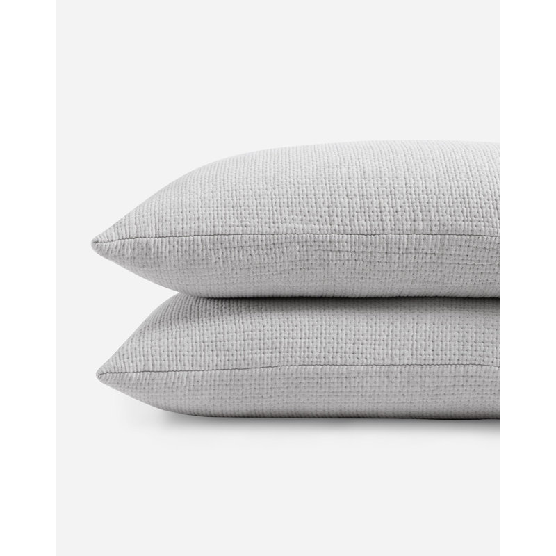Muslin Cotton Sham Set, Standard, Fog