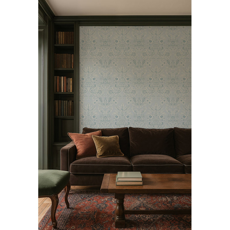 Parlor Paper - Silverprint Wallpaper, Blue