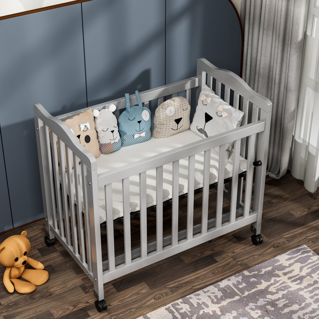 Hinojosa Mini Crib With 3 Position Adjustable Mattress Board Harriet Bee 
