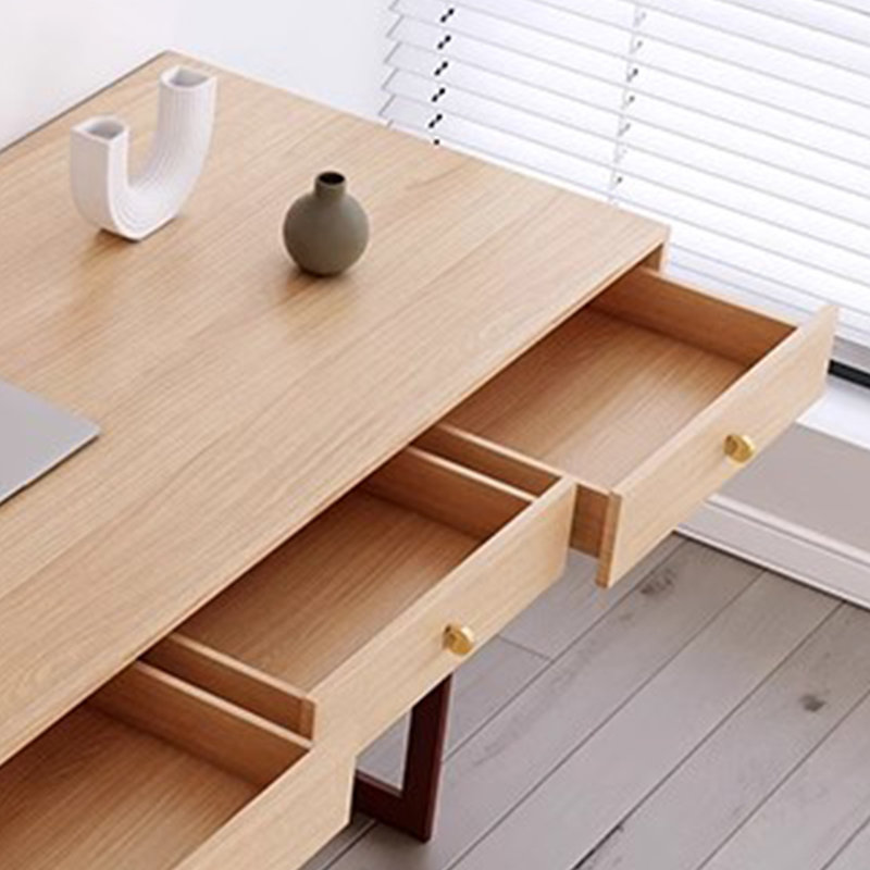 Bureau tendance en bois brut, H 29,52 po x l 86,61 po x P 31,49 po