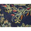 Blue Early 20th Century Antique Room Size Floral Inlay Pattern American Folk Art Hooked Rug