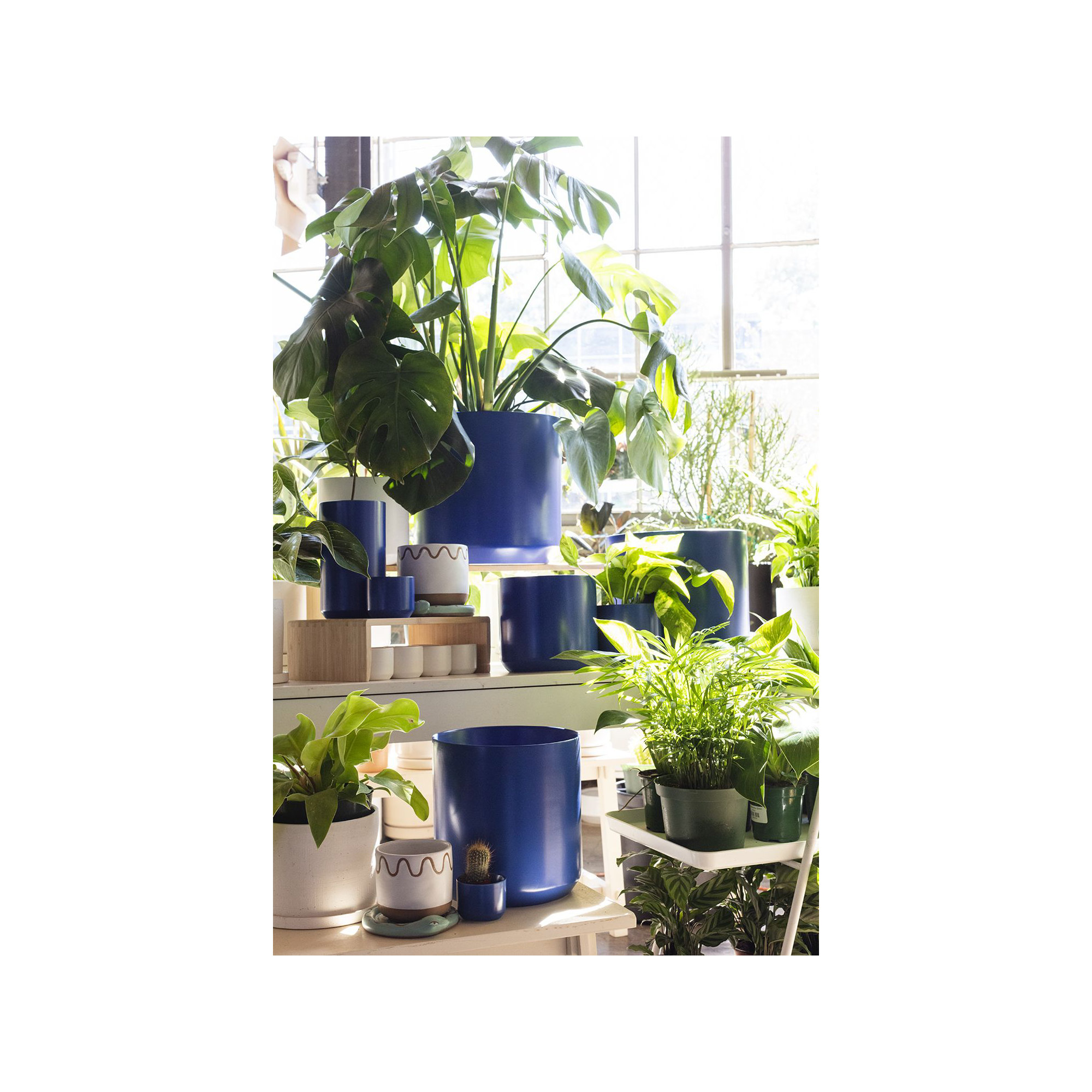 Parsons Handmade Ceramic Pot Planter, 10" H x 10.75" W x 10.75" D, Blue