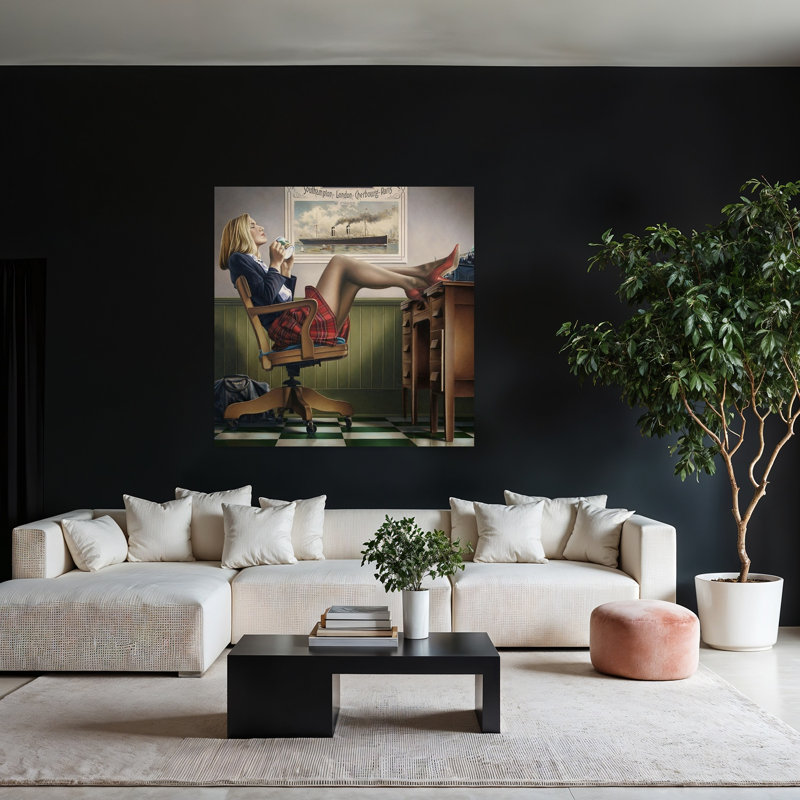 «Coffee Break», art contemporain abstrait, H 48 po x l 48 po