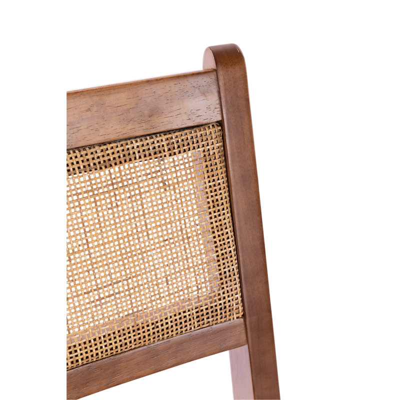 Chaises de salle à manger modernes à rayures en cuir tissé - éléments de conception de réception brun doux et de soutien