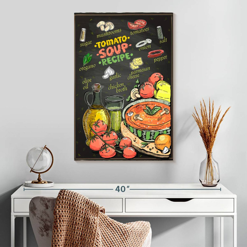 Tomato Soup Recipe Digital Art, 30" H x 20" W