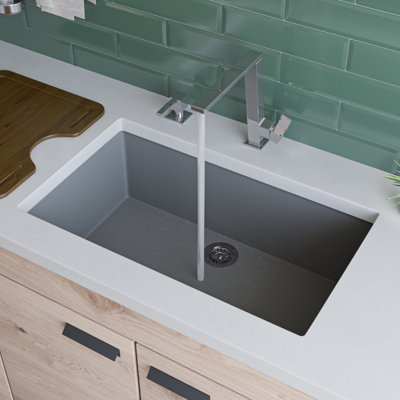 29.88'' L Single Bowl Granite Kitchen Sink