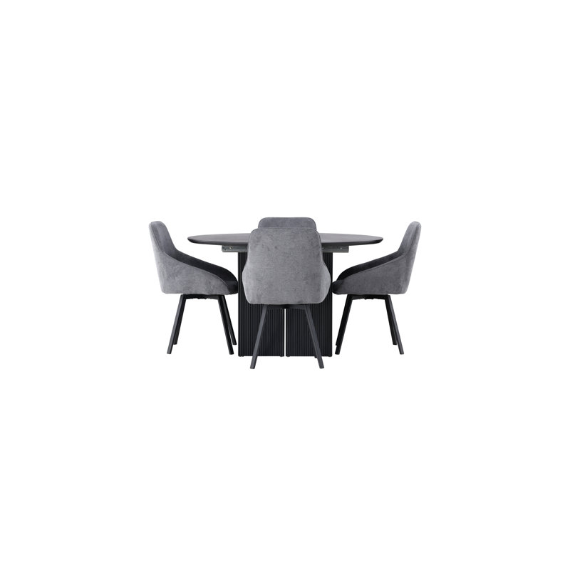 Maskell 4 - Person Dining Set, Grey, Grey