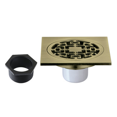 Kingston Brass Watercourse 4-Inch Square Brass Shower Drain