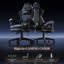 Ergonomic Game Chair with Massage Lumbar Support and Footrest Swivel-110923759