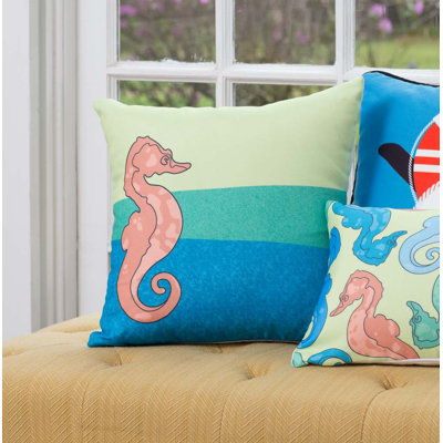 Sadie Seahorse Throw Pillow