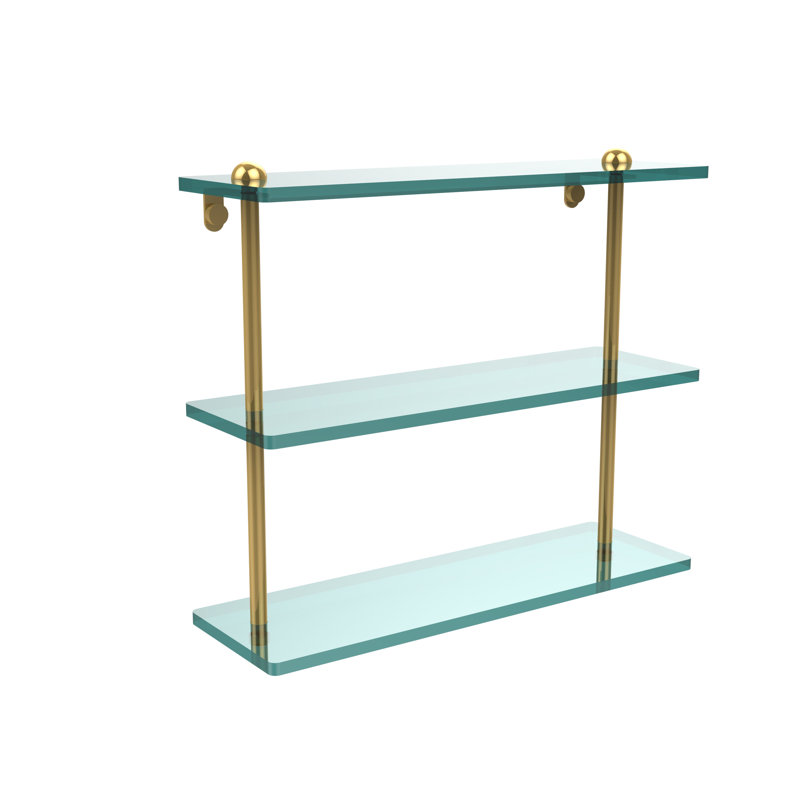 Gober 3 Piece Tiered Shelf, Polished Brass