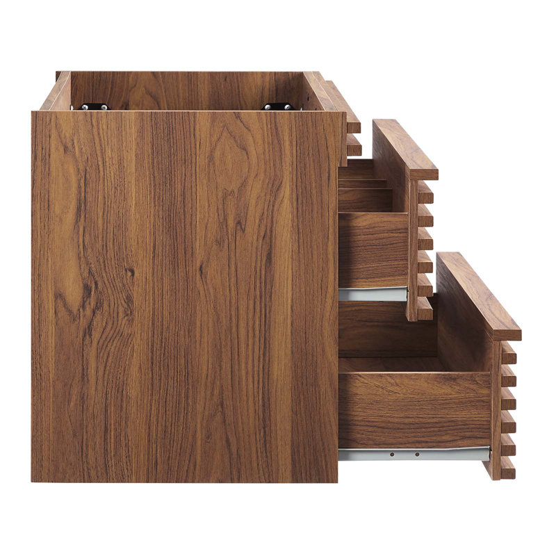 Render 36'' Walnut Wall-Mount Bathroom Vanity Cabinet