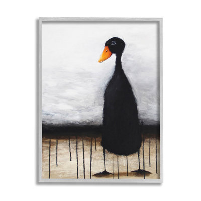 " Urban Black Duck Drip " Watercolor Painting