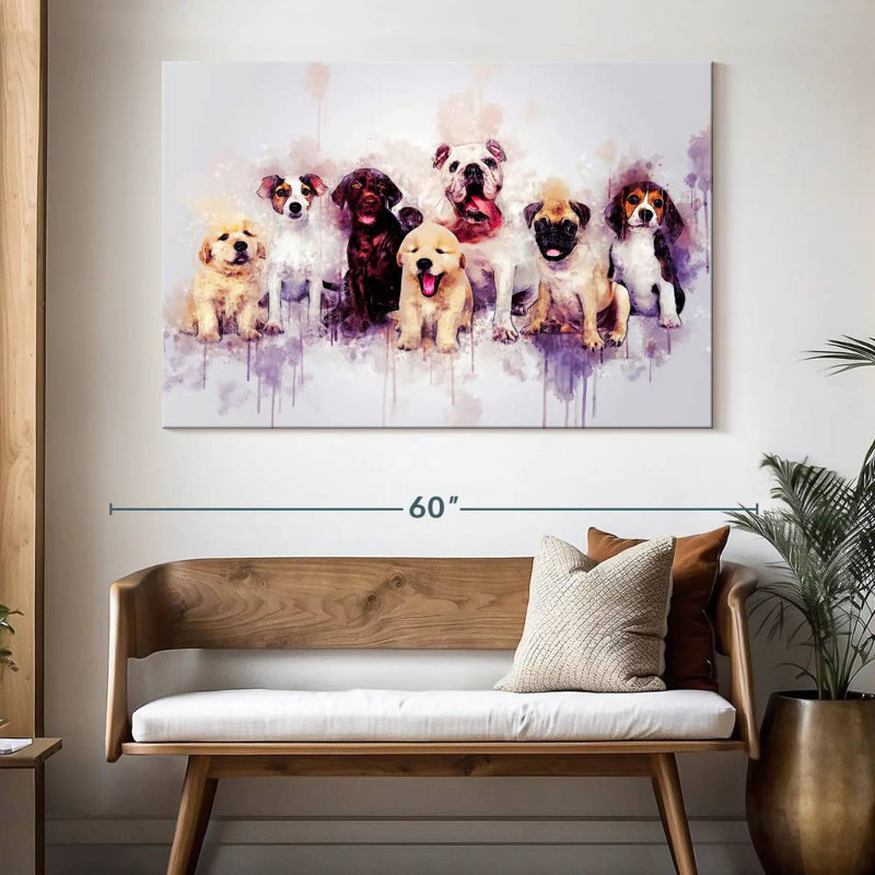 Dog Puppies, 34" H x 51" W