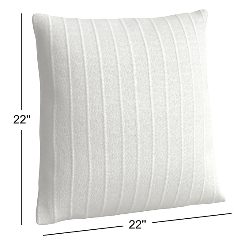 Hendri 22" Square Throw Pillow, White