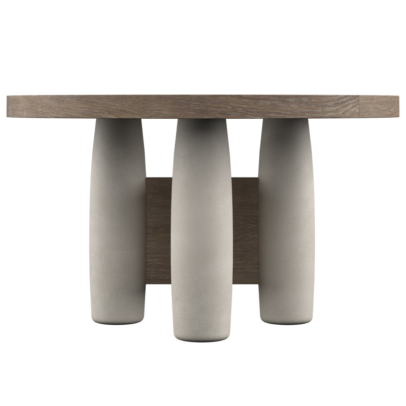 Casa Paros 54" Transitional Extendable Round Dining Table in Brown/Gray