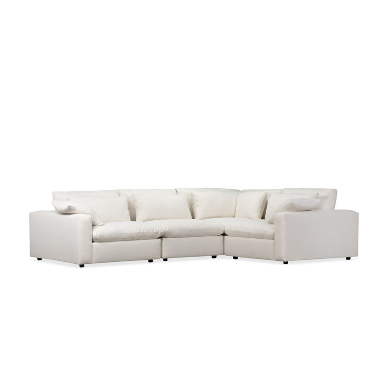 Canapé modulaire 4 pièces 117 po Remy, Mélange de lin Indy Cocoa