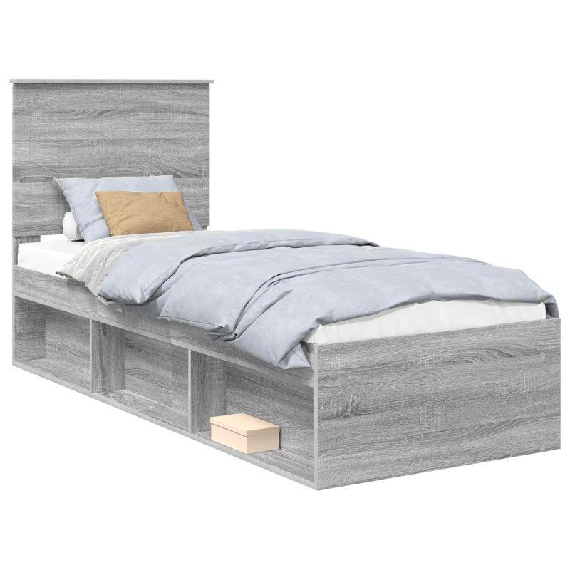 Bed, Small Single (2'6), Grey Sonoma