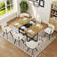 Ensemble de salle à manger 7 pièces avec chaises en velours beige
