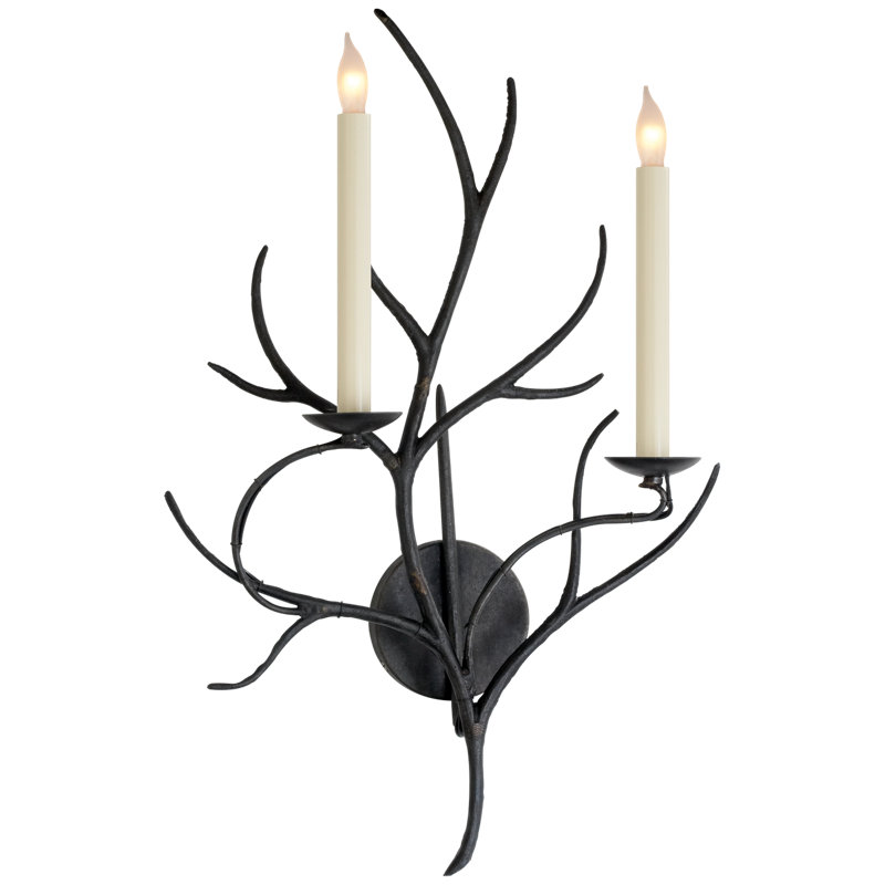 Chapman & Myers Branch Sconce, Aged Iron