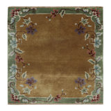 Rug & Kilim’S Chinese Art Deco Rug In Gold With Floral Pattern