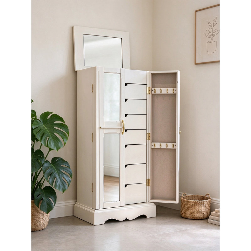 18 " W Solid Wood Jewelry Armoire