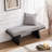 Gabriella Gray Cotton Linen Upholstered Rubberwood Entryway Bench with Black Frame-1714178696