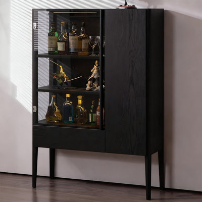 Black Solid wood Display Cases