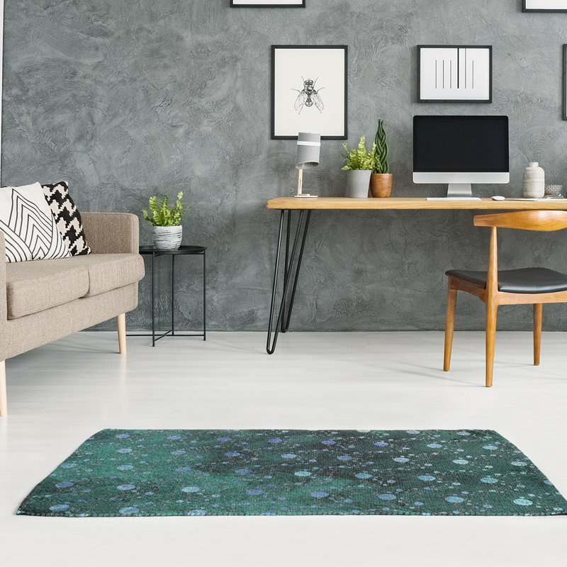 Tapis de planètes et étoiles vertes, Rectangle 4 pi x 6 pi