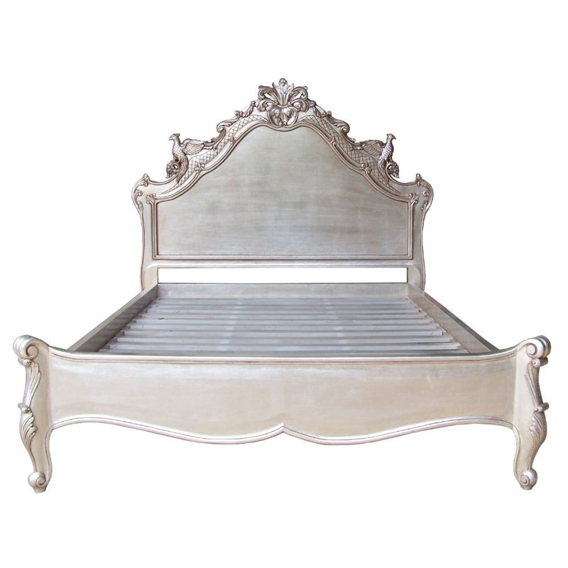 Baker Solid Wood Bed, Kingsize (5'), Gold