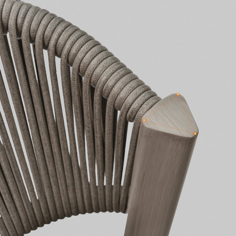 Tabouret d'extérieur avec coussin Brasia, 25.79", gris