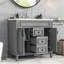 Meuble-lavabo de salle de bain avec lavabo supérieur - Armoire grise de 36 po au design ergonomique pour améliorer votre expérience-485817525