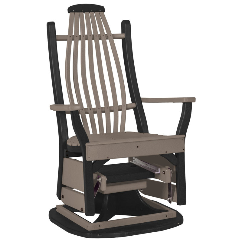 Fauteuil coulissant en bois cintré, Gris clair et noir