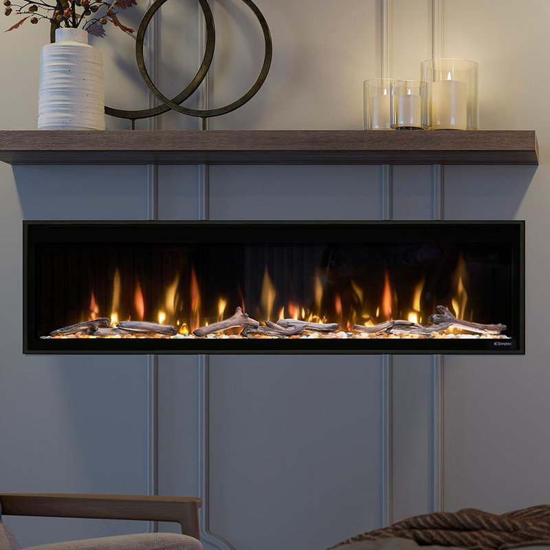 Ignite Evolve Black Electric Fireplace with 8530 BTU, 16.49''H x 61.42''W x 5.88"D
